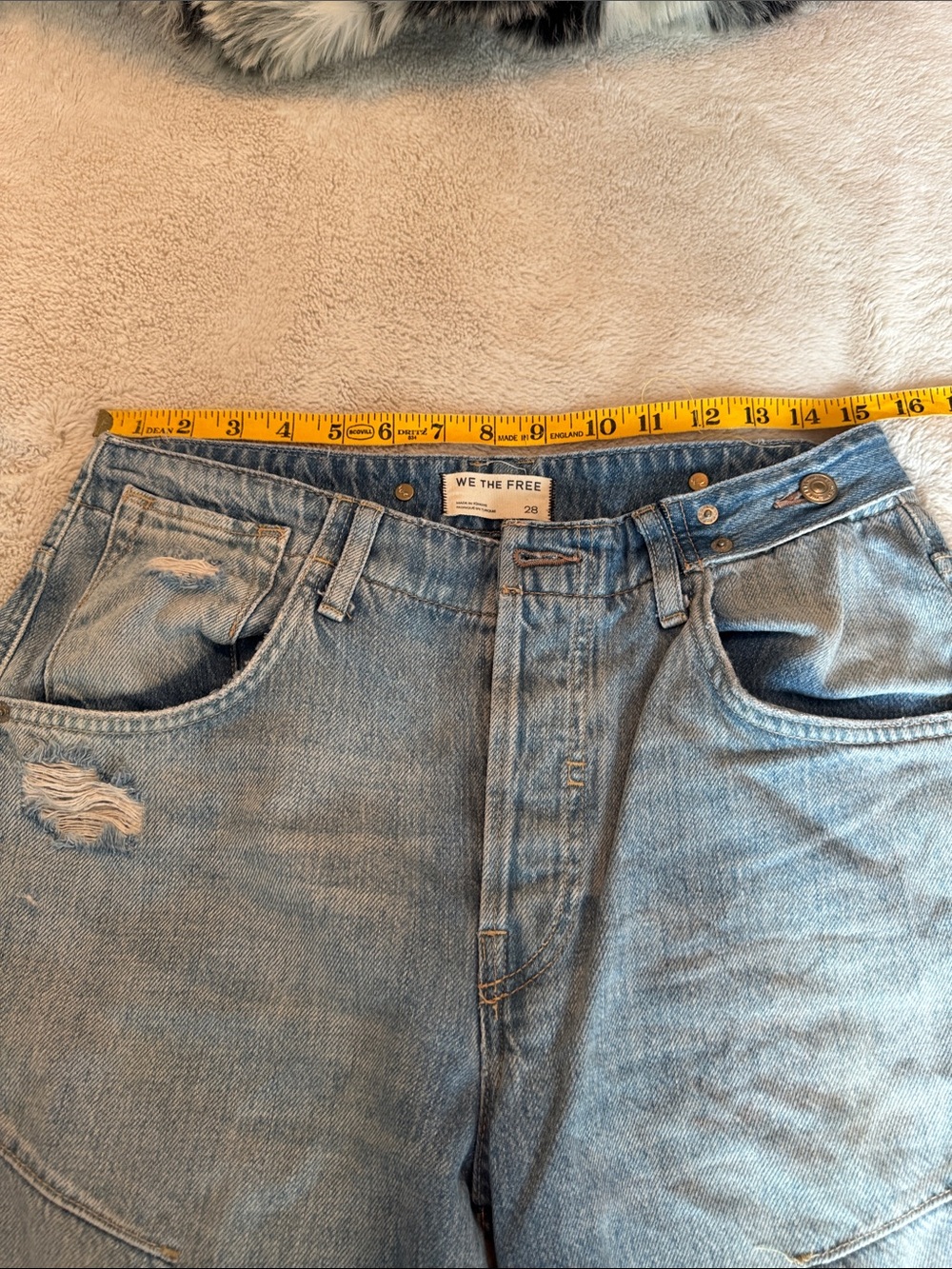 We The Free Light Blue Distressed High-Waist Denim Jeans